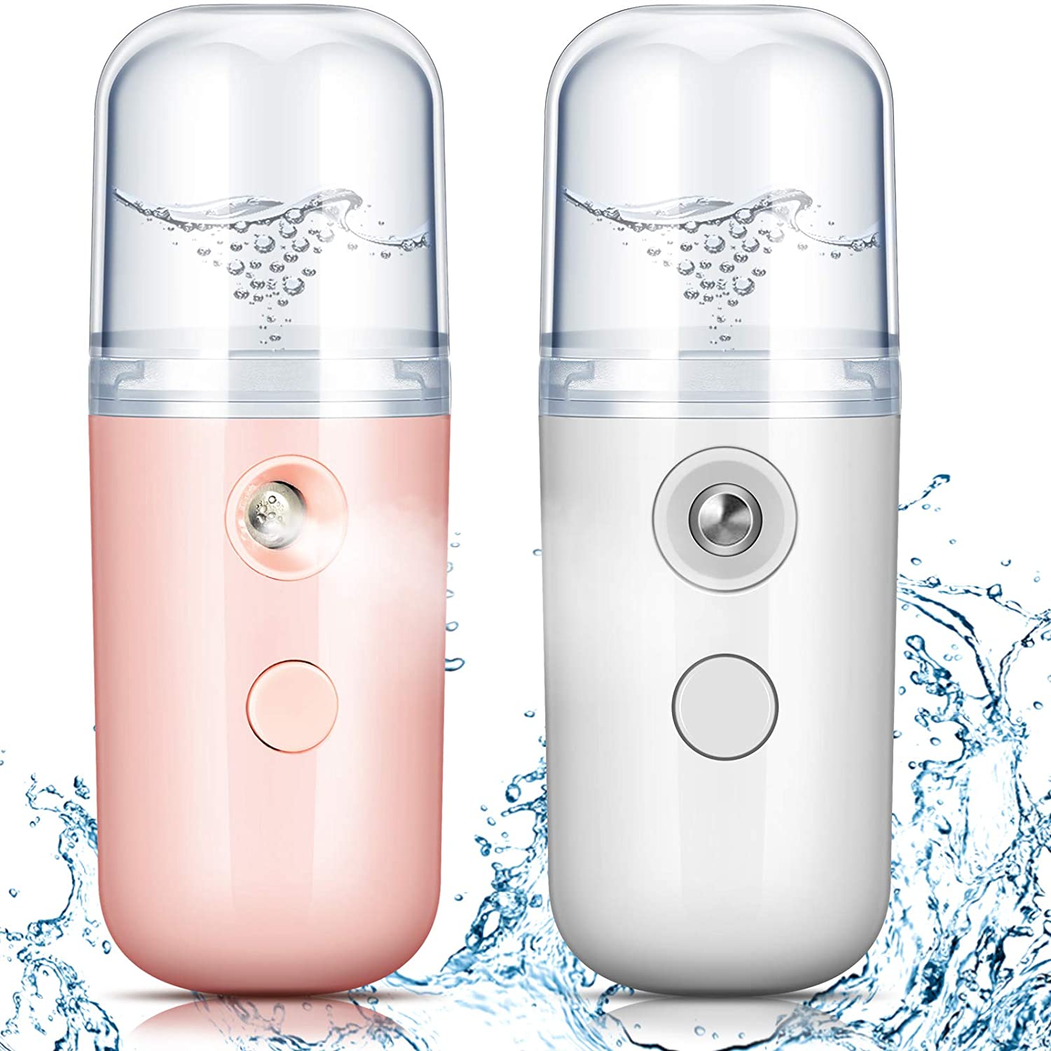 2 Pieces Nano Facial Humidifiers 30 ml Mini Face Humidifier Portable USB  Handy Skin Care Machine for Face Hydrating, Skin Care, Makeup (White and  Light Pink) - Walmart.com