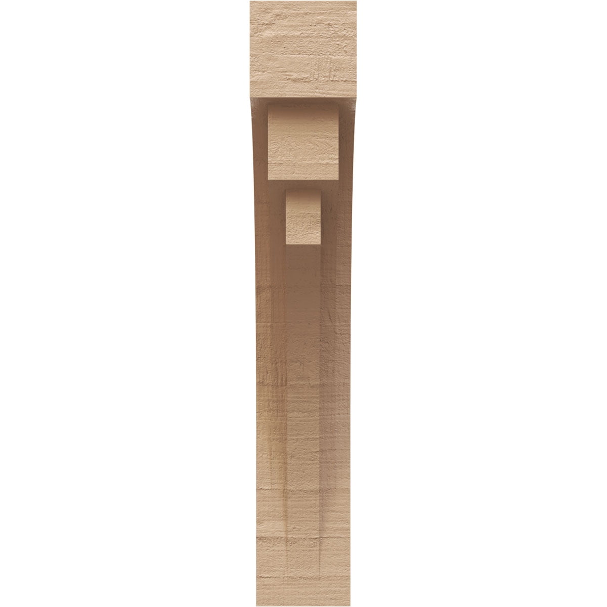 3"W x 6"D x 18"H Thin Rockford Rough Cedar Woodgrain TimberThane Corbel, Primed Tan