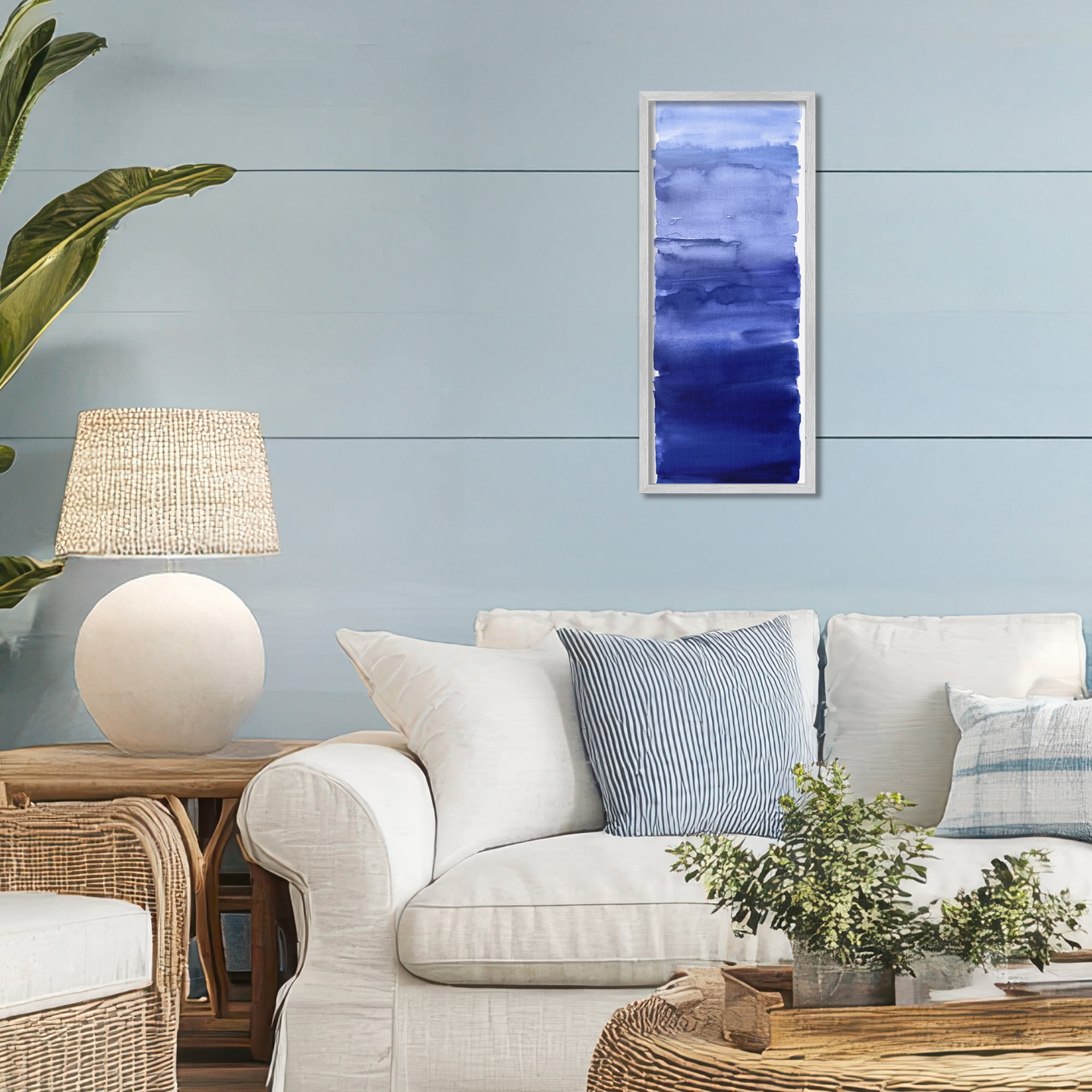 Stupell Industries Indigo Blend Gradient Gray Framed Giclee Art, design by Allie Corbin