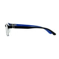thumbnail image 3 of Classic 54mm Narrow Rectangular TR90 Plastic Optical Eyeglasses Frame Black Blue, 3 of 4