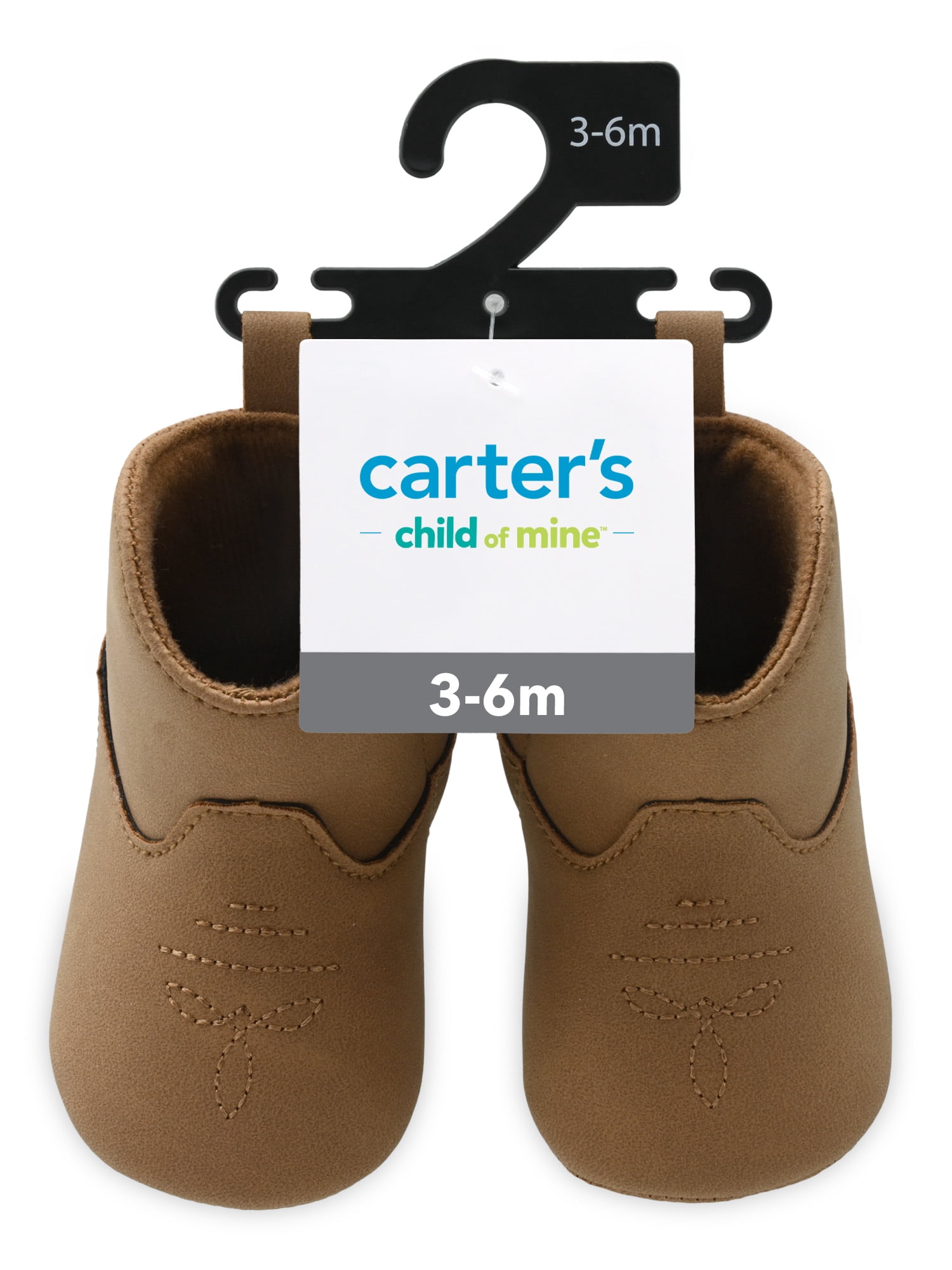 Carter's Child of Mine Infant Unisex Western Boots, Sizes 3-6 Months; Color Brown
