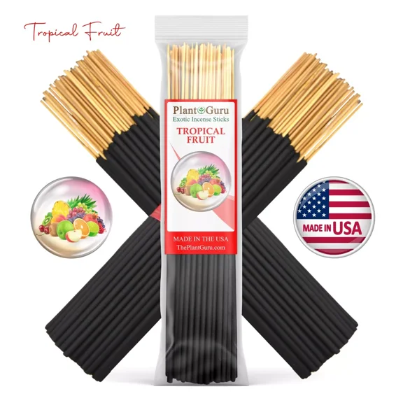 Tropical Fruit Incense Sticks 7" Bulk - 1 Bundle 85 to 100 Sticks - Smooth and Clean Long Burn Time, 30 to 45 Minutes.