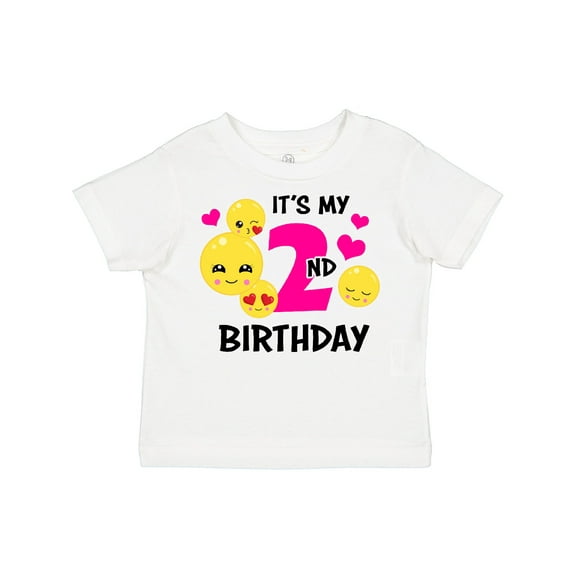 Inktastic Its My 2nd Birthday with Smiling Emoticons Girls Toddler T-Shirt