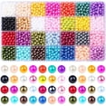 thumbnail image 1 of 1960 piezas de 6 mm y 28 colores de perlas teñidas ABS, cuentas sueltas, material para hacer pulseras y collares, accesorios de joyería, 1 of 5