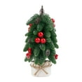 thumbnail image 2 of Christmas Decoration Artificial Desktop Potted Mini Tree Ornaments Home Party Festive Decor Centerpiece with Lights (Red), 2 of 6