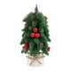thumbnail image 2 of Juguete de Navidad, planta de escritorio, árbol pequeño, decoración para fiesta, árbol de Navidad mini, adornos de Navidad, plantas artificiales, metal resistente, base de madera, para hogar, ideal, 2 of 7