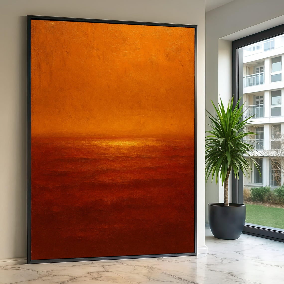 Warm Orange Abstract Mark Rothko Inspired Modern Minimalist Home Decor Contemporary Print