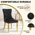 thumbnail image 4 of 47 Inch Glass Dining Table Set for 4, Modern Rectangular Glass Kitchen Table with 4 Upholstered Velvet Chairs, Space-Saving Dining Room Set for Living Room, Kitchen, Apartment - Black Gold, 4 of 8