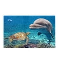 thumbnail image 2 of CADecor Dolphin and Turtle Underwater on Reef Background Bath Mat Soft Bathroom Rugs Doormat 30x18 inches, 2 of 2
