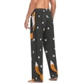 thumbnail image 6 of Men's Pajama Pants with Pockets Sleepwear Lounge Pants Stretch Casual Fox Animals Black Star, 6 of 7