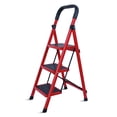 thumbnail image 1 of Escalera plegable Lo Necesito de 3 peldaños Multiusos roja Antiderrapante, 1 of 8