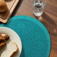 thumbnail image 3 of Teal Boho Round 15 Inch Placemats Set of 4, Farmhouse Abstract Geometric Aesthetic Art HeatResistant Non Slip Place Mats for Dining Table, Wipeable Braided Kitchen Table Mats for Housewarming, 3 of 9