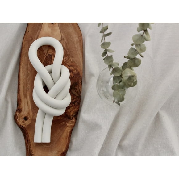 Rool Clay Knot Decoración de mesa de centro neutra decoración del hogar estante decoración moderna casa de campo decoración de la sala de estar decoración del hogar para sala de estar Boho decoración
