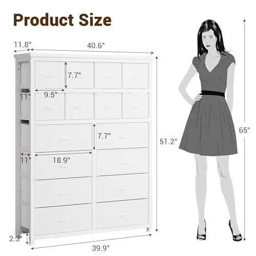 Huloretions Tall Dresser for Bedroom,16 Drawer Dressers & Chests of Drawers, Fabric Storage Drawer, 11.8" D x 39.9" W x 51.2" H 16 Drawers Dresser,Fabric Storage Tower Drawers Organizer Unit - Walmart.com Huloretions Tall Dresser for Bedroom,16 Drawer Dressers & Chests of Drawers, Fabric Storage Drawer, 11.8" D x 39.9" W x 51.2" H 16 Drawers Dresser,Fabric Storage Tower Drawers Organizer Unit - Walmart.com