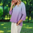 thumbnail image 5 of ZyeKqe 3/4 Sleeve Shirts for Women Casual Printed Oversized Fall Fashion Gym Tops Dressy T-Shirt Crewneck Sweatshirts, 5 of 7