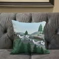 thumbnail image 5 of Amrita Sen Running Reindeer Throw Pillow in Green Blue 18x18, 5 of 5