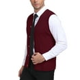 thumbnail image 4 of HAOMEILI Men's Sleeveless Sweater Vest V-Neck Casual Cable Knit Button Down Cardigan Vest, 4 of 7