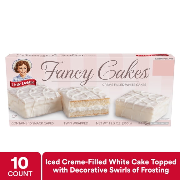 Little Debbie Fancy Cakes, Crème Filled White Cakes, 12.5 oz (10 count)