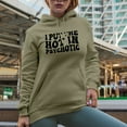thumbnail image 2 of I Put the Hot in Psychotic, Clever Pun Quote, Groovy Retro Wavy Text Merch Gift, Sand Hooded Sweatshirt or Hoodie, Medium, 2 of 5