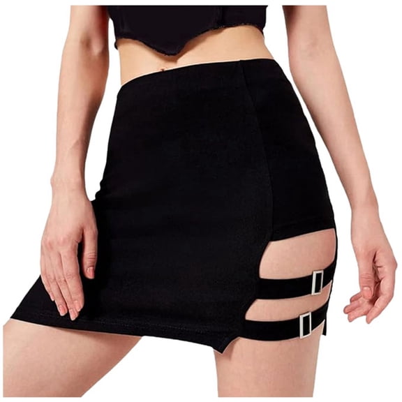 EDFBUYKRS Female Skirts Skirts for Women Fall Black Women's Hugging Short Skirt and Fashionable Korean Version Versatile Irregular High Waist Half Skirt Women's Short Skirt Set Short Skirt