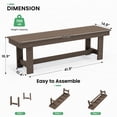 thumbnail image 4 of SERWALL Outdoor Dining Sets for 6, 6-Piece Patio Dining Set with 1 Rectangular table, 4 HDPE Dining Chairs & 1 Dining Bench, Coffee, 4 of 7
