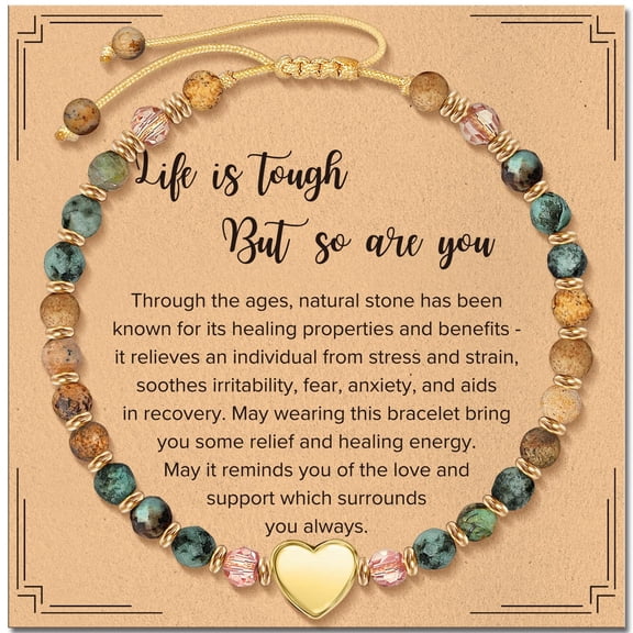 Elphaba Galinda Inspirational Bracelets Gifts for Women: Healing Natural Stone Beads Bracelets - Birthday Mothers Day Gifts Thinking of you Get Well Soon Gift for Women Friends Sister Mom
