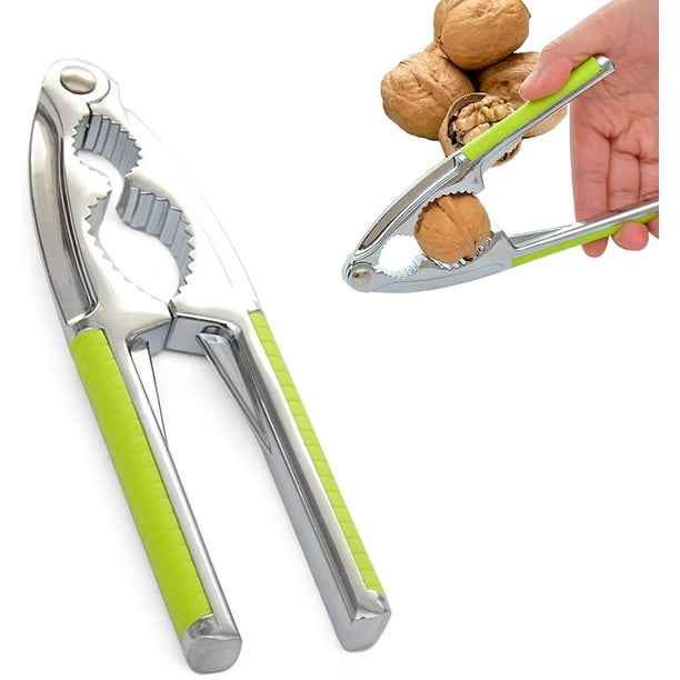 Cascanueces de acero inoxidable, pinzas para comida de cangrejo, utensilio de cocina, cortador de castañas, pinzas de castañas de acero inoxidable, cascanueces multifuncionales, nuez de metal Feliz Sencillez