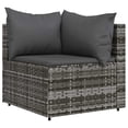 thumbnail image 2 of vidaXL 3 Piece Garden Lounge Set with Cushions Grey Poly Rattan, 2 of 5