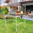 thumbnail image 2 of 3 FT Folding Table,Portable Table for Grill,Folding Picnic Table with Mesh Desktop,Silver, 2 of 6