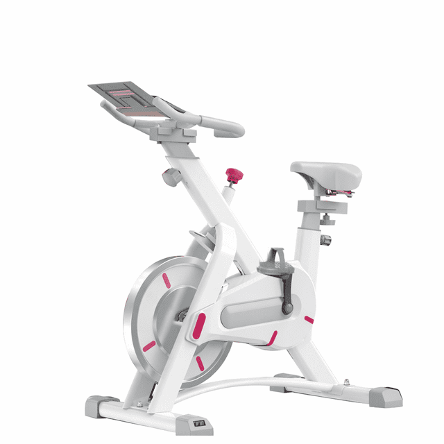 Bicicleta de Ejercicio Profesional Grande Fija Deportiva Spinning Color Blanco