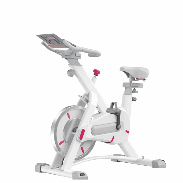 Bicicleta de Ejercicio Profesional Grande Fija Deportiva Spinning Color Blanco