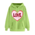 thumbnail image 2 of Tops For Women Trendy Summer Ndbuld Women's Print Winter Hoodie Pullover Tops Long Sleeved Comfortable Sweatshirt Up to 35% off,Green,2XL, 2 of 5
