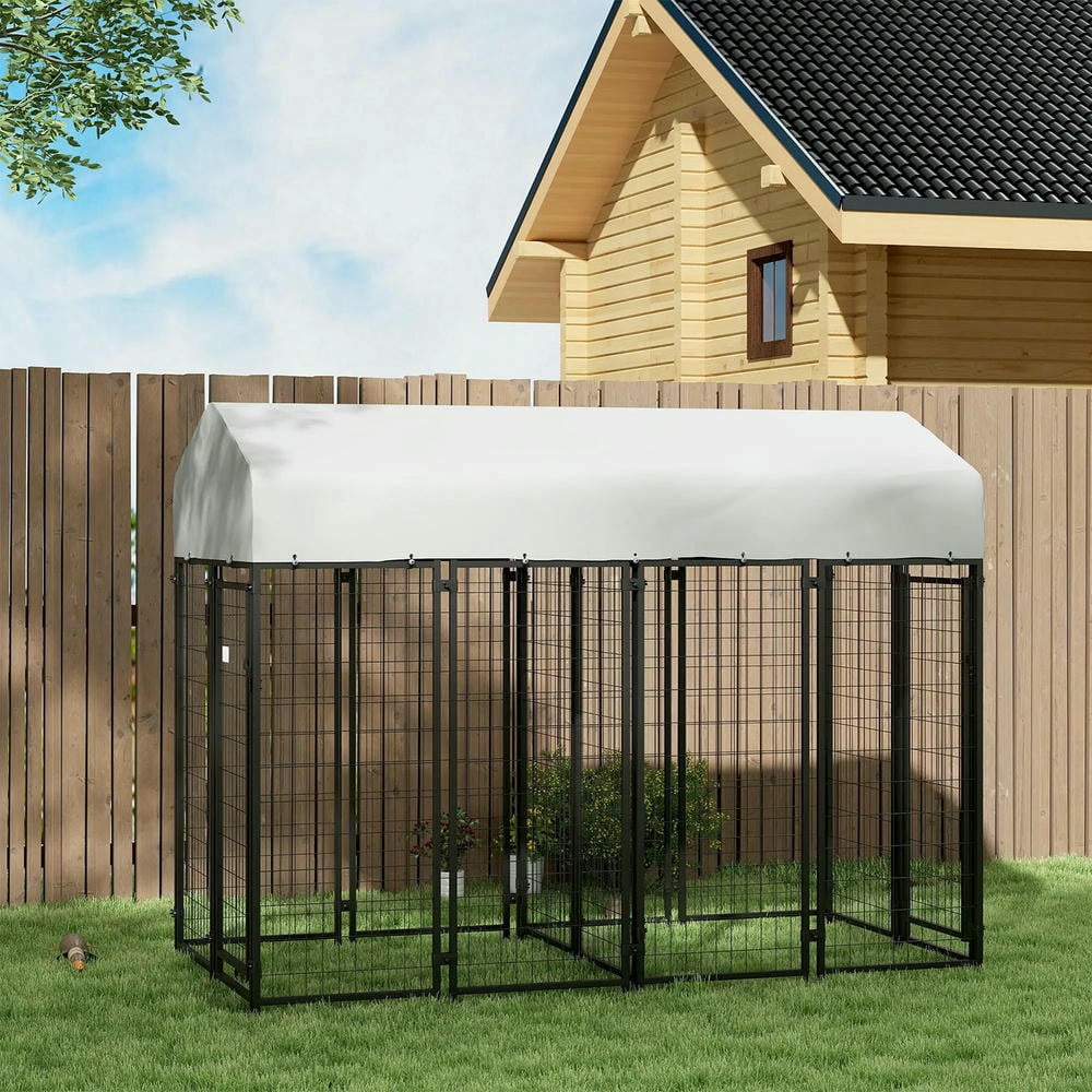 Barara King Dog House,Pet House,Outdoor Dog Kennel with Two-Room Design, Water-Resistant & Sun-Proof Cover
