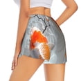 thumbnail image 2 of Uemuo Koi Fish Water Pattern Women's Athletic Shorts High Waisted Running Shorts with Liner Pockets Gym Elastic Workout Shorts-Medium, 2 of 9