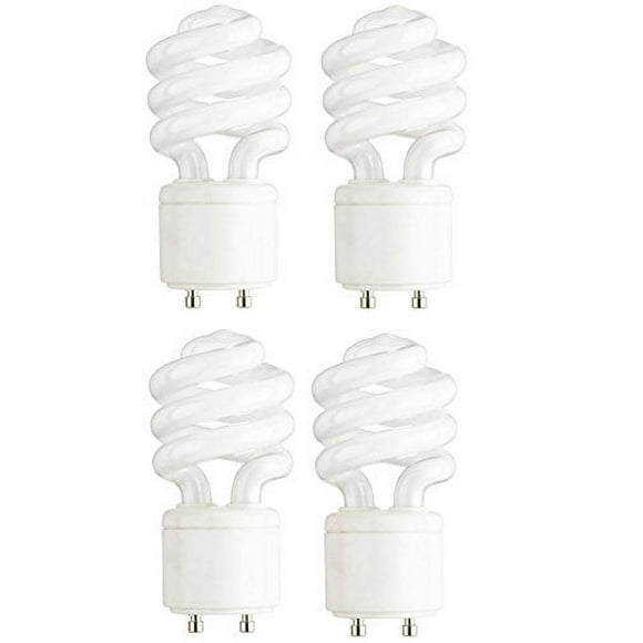 4-Pack - 13 Watt (60 Watt Replacement) Mini-Twist CFL Light Bulb 2700K Warm White GU24 Base