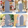 thumbnail image 6 of Navy Blue Striped Arch Backdrop Cover, Spandex Fitted Wedding Arch Cover, Modern Farmhouse Blue White Stripes Round Top Stand Covers for Birthday Ceremony Bridal Shower Party Decor 6.6x3.3 Ft, 6 of 9