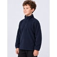 thumbnail image 3 of LittleSpring Kids Neutral Polar Fleece Jackets for Boys Quarter-Zip Sweatshirt Pullover with Elastic Cuffs Navy Blue Size 4, 3 of 7