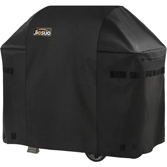 JIESUO BBQ Gas Grill Cover for Weber Spirit and Spirit II 310: Heavy Duty Waterproof 51 Inch 3 Burner Weather Resistant Ripstop Outdoor Barbeque Grill Covers