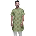 thumbnail image 1 of Atasi Mens Summer Kurta Shirt Printed Long Kurta Cotton Cambric Ethnic Shirt, 1 of 1