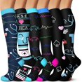 thumbnail image 1 of 3/6 Paires de Bas de Compression pour Femmes et Hommes 15-20 mmHg - Meilleur Soutien pour Infirmières, Course, Randonnée, Récupération et Bas de Vol, 1 of 7