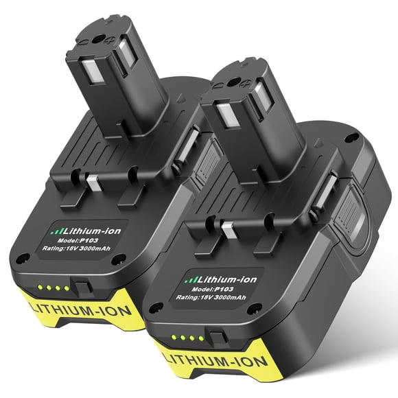 TREE.NB 2Pack 18V 3A Replacement for Ryobi 18V Battery Compatible with Ryobi 18Volt ONE+ Battery P104 P105 P102 P103 P107 P108 P109 P122 Re
