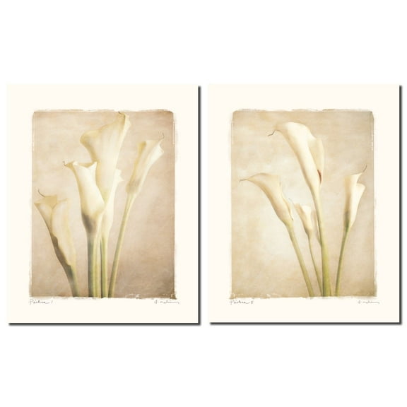 Poetica I Lovely, White Calla Lily Set; Two 8X10 Poster Prints