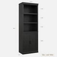 thumbnail image 2 of IdealHouse 5-Tier Farmhouse Bookshelf with Doors, 68.7" H x 24.4" W x 12.9" D, Wooden Storage Cabinet for Living Room, Office, Bedroom – Black, 2 of 6