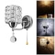 thumbnail image 5 of Ounissouiy Lámpara de pared de estilo moderno, soporte de luz de pared de cristal cilíndrico con colgante e interruptor de extracción, enchufe CA 85-250V Iluminación y accesorios Plata Ounissouiy HA024082-02, 5 of 6