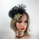 thumbnail image 4 of Vintage Feather Fascinator Diadema Sombrero Derby Con Pinza Para El Cabello Negro 3 Sunnimix diadema fascinator con velo, 4 of 8