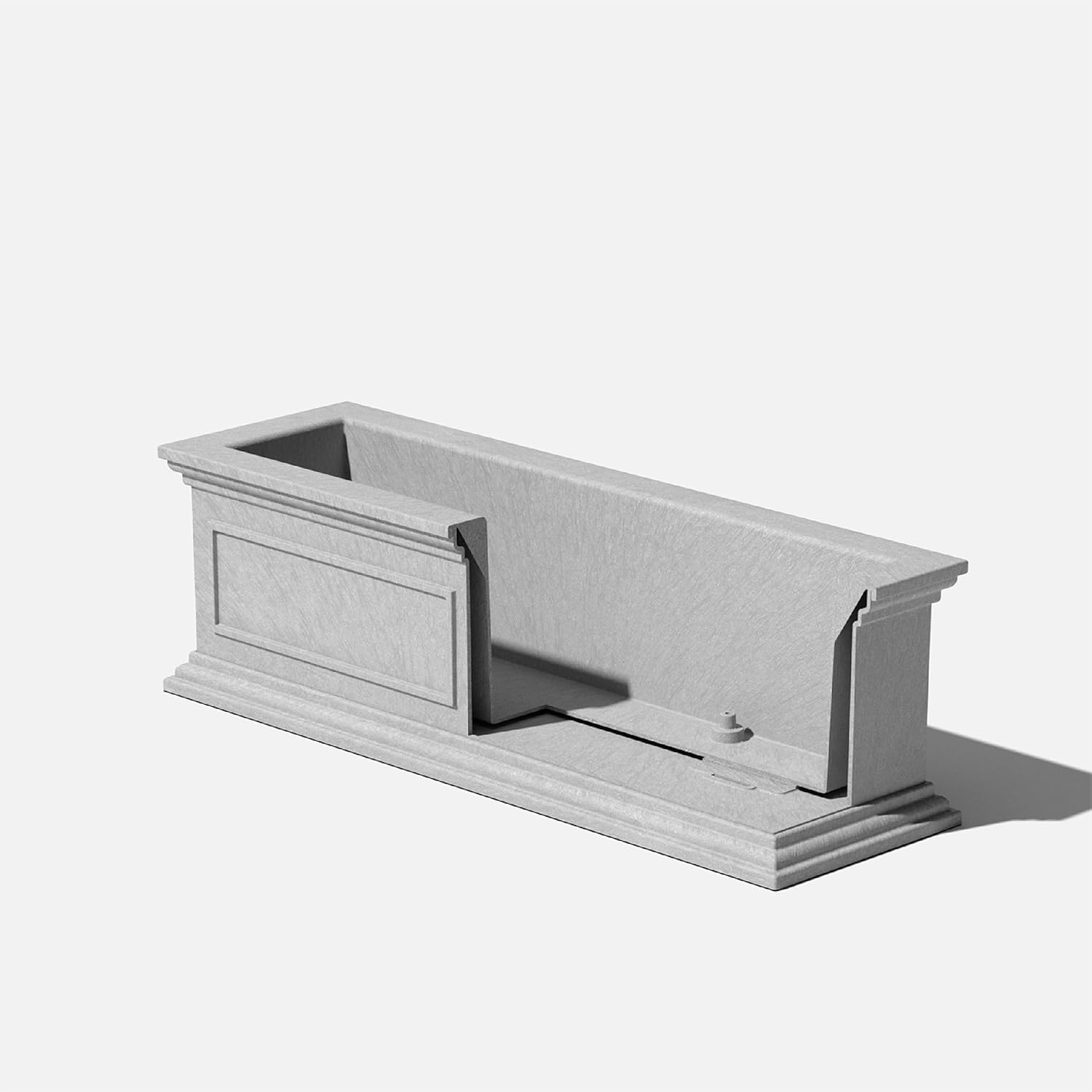 QHTER Brixton Window Box Plastic Planter - Large Rectangular Planter for Outdoor Balcony/Windowsill | Crack-Resistant All-Weather | Classic Estate Design for Flowers, Herbs, Succulents