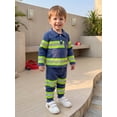 thumbnail image 6 of RUINIXCW Toddler Boy Firefighter Outfits Contrast Color Long Sleeve Tops and Pants, 6 of 8