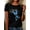Black, variant on Women's Blue Butterfly Graphic T-Shirt, Casual Crew Neck Short Sleeve Tee, Vintage Butterfly Print Summer Top, Soft Breathable Everyday Fashion Shirt
