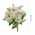 thumbnail image 3 of Diamond Rose Artificial Flowers | 5-Stems 10 Mini Roses | High-End Plastic Floral Arrangement | Pink Home Decor | 32cm Tall, 3 of 6