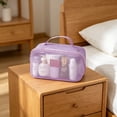 thumbnail image 6 of Dongrere Mesh Makeup Bag, Multi Pocket Lightweight Travel Cosmetic Organizer Pouch, Large Capacity Cosmetic Bag for Women Outdoor Use, Purple, 6 of 6